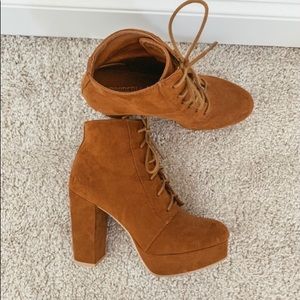 Suede platform booties